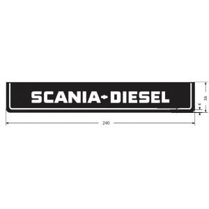 Mudflap Rear Bumper "Scania-Diesel" | Black with White Print | 240x38cm