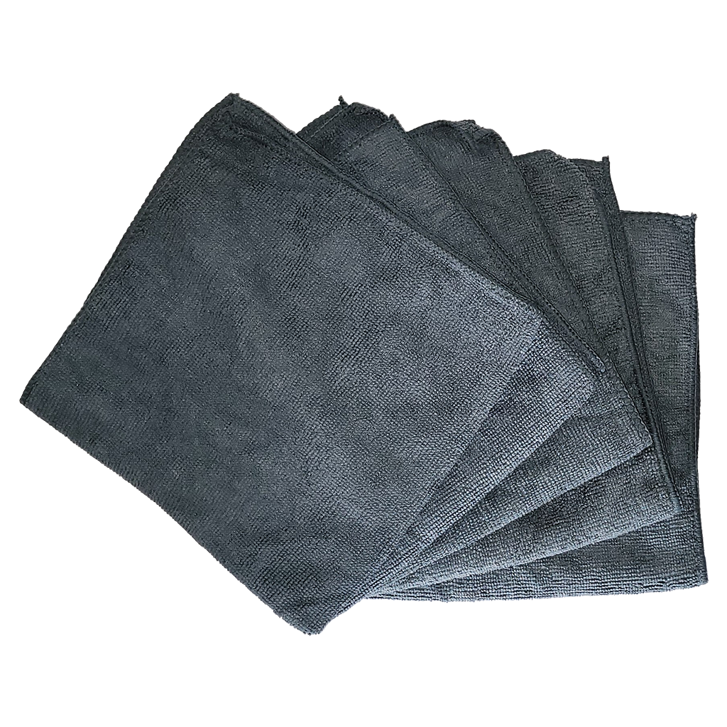 Set (5 Pieces) Microfibre Cloths - Dark Grey