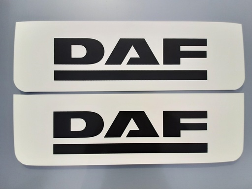 [46510517] Front Mudflap Set for DAF | White with Black Print | 60x18cm