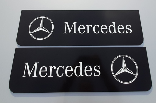 [46510538] Front Mudflap Set for Mercedes | Black with White Print | 60x18cm