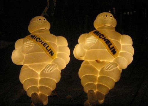 [TS7800071] Oldskool Michelin Man met verlichting Halogeen set (2stuks)