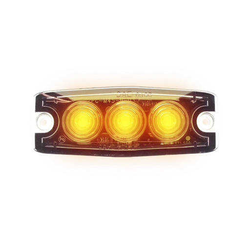 [4635012A] 3-LED Ultra Thin Strobe Amber 12V/24V