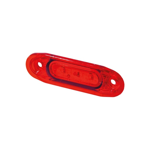 [5810020] SLD markeerverlichting 3-LED 12/24V - Rood met rood glas