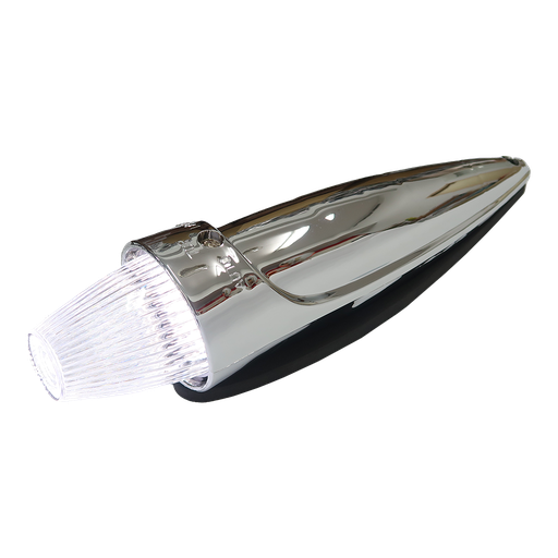 [4635732W-LED] Chrome Torpedo Roof Marker Light - White with Clear Glass