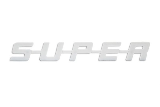 [50SUPER-W] SUPER logo plastic - White