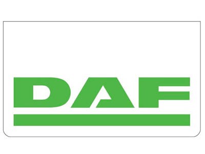 [46500514] Mudflap for DAF | White with Green print | 60x35cm