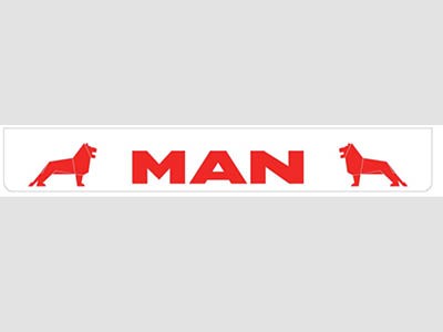 [46500906] White rear bumper flap MAN in red