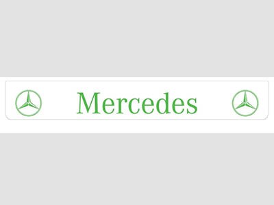 [46500934] Mudflap Rear Bumper for Mercedes | White with Green Print | 238x35cm